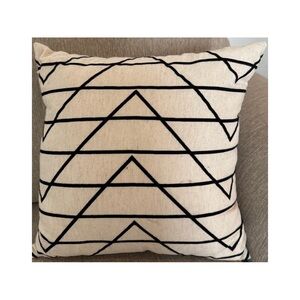 NWOT Kas Room Geometric Black and Cream Throw Pillow